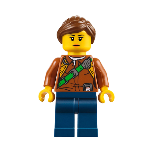 Минифигурка Lego City Jungle Explorer Female - Dark Orange Shirt with Green Strap, Dark Blue Legs, Reddish Brown Ponytail cty0791 гребень для прически конский хвост alma comb for а ponytail black 1 шт