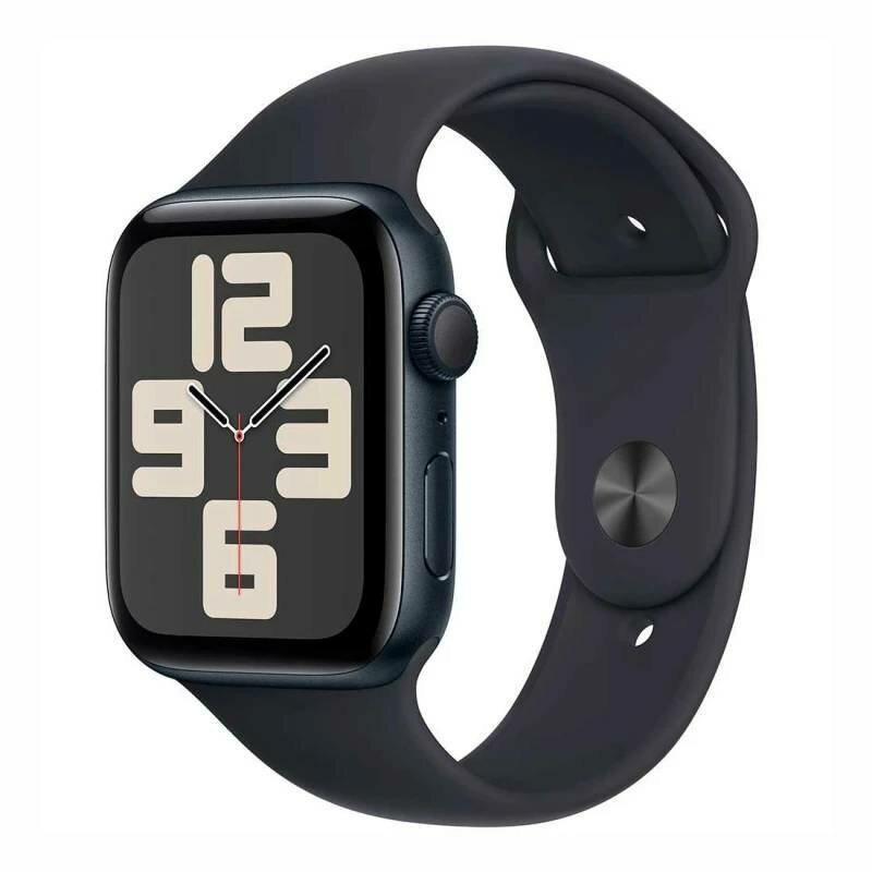 Умные часы Apple Watch SE (2-е поколение 2023), 40 мм, алюминий цвета «тёмная ночь», ремешок черный, S/M