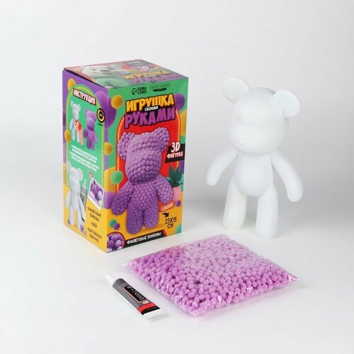 Игрушка помпонами Медведь сиреневый 3236₽