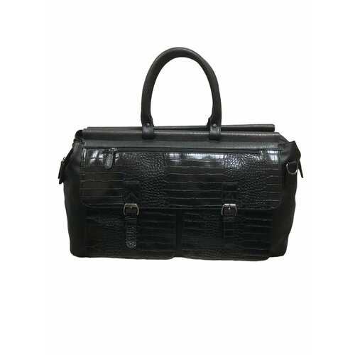 фото Сумка дорожная крокодил 3310328, 50 л, 57х26х31 см, черный нет бренда