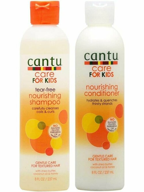 Cantu, Care for KIDS Cantu, Набор шампунь + питательный кондиционер для текстурированных волос, для детей, 237мл.