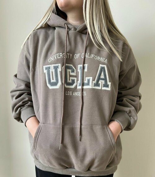 Худи UCLA, размер oversize, коричневый