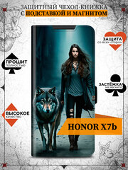 Чехол книжка для Honor X7b / Чехол книжка для Хонор Икс 7 би DF hwFlip-147 (black) Art1054