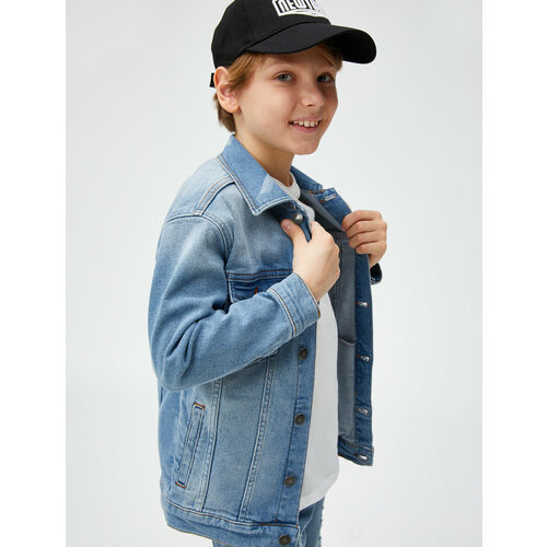 Джинсовая куртка KOTON, размер 5-6 лет, синий джинсовая куртка koton размер 4 5 лет синий