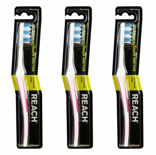 Зубная щетка Reach, Interdental, межзубная чистка, жесткая, 3 шт