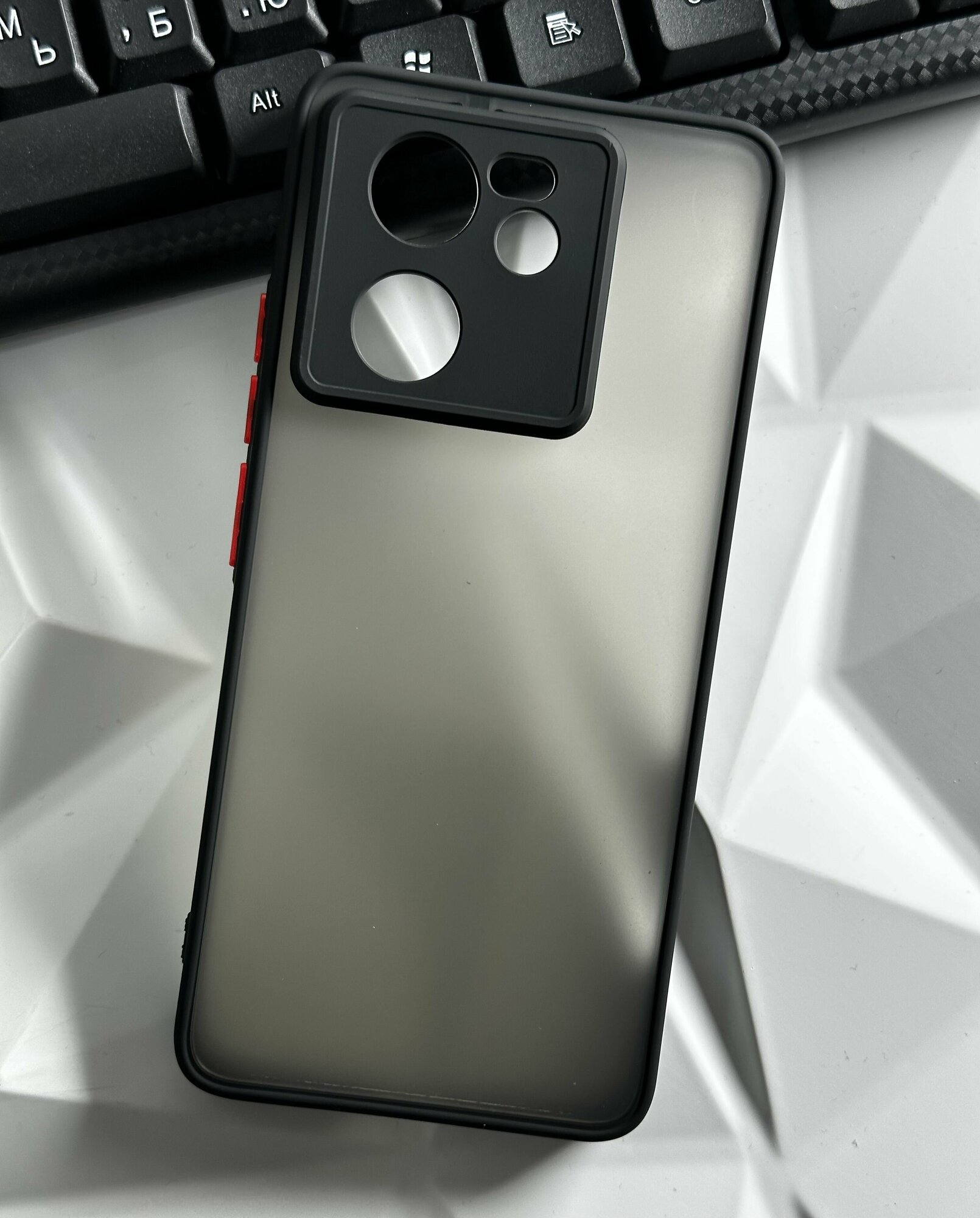 Чехол противоударный на Xiaomi 13T/13T Pro / Чехол на Сяоми 13Т/13Т Про матовый, с защитой камеры, черный