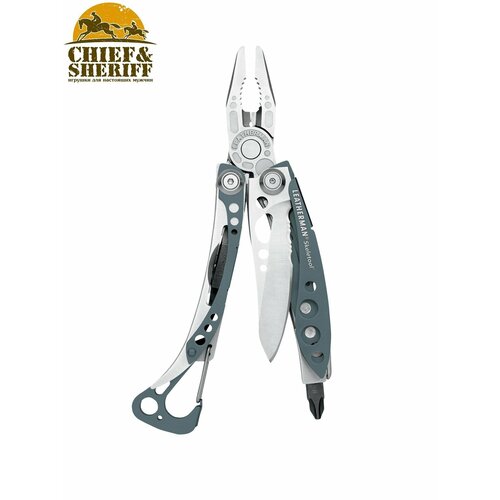 Мультитул Leatherman Skeletool, 105 мм 7 функций, denim blue, картонная коробка, 832209 мультитул с набором бит нож походный пассатижи кусачки складной нож