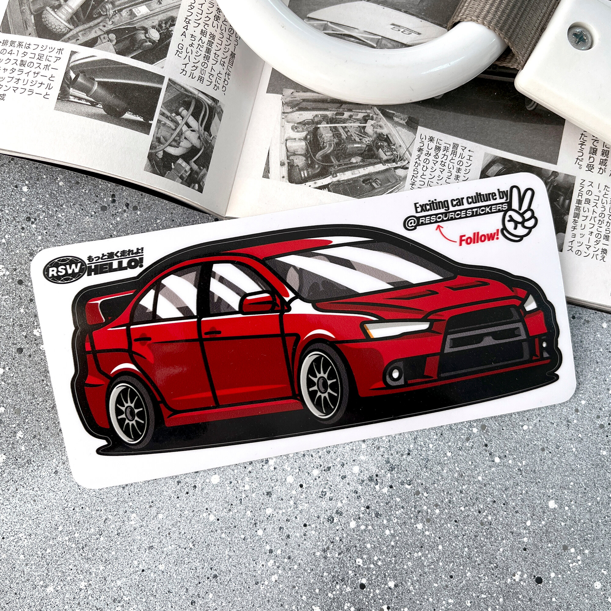 Наклейка на авто Mitsubishi Lancer Evolution 10 X, красный
