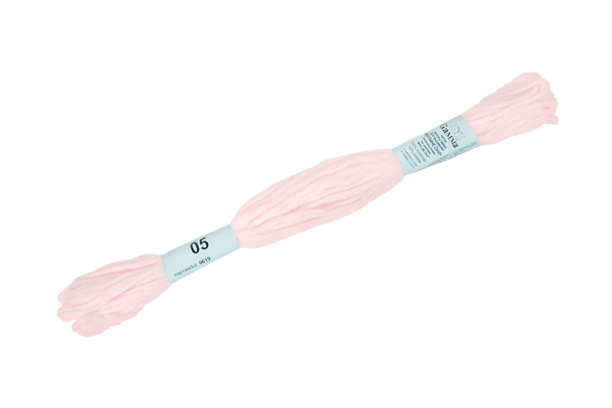 Мулине GAMMA CLOUD декоративные нитки для вышивания 6 метров, цвет 05 светло-розовый, 100% полиэстер, 1 штука.