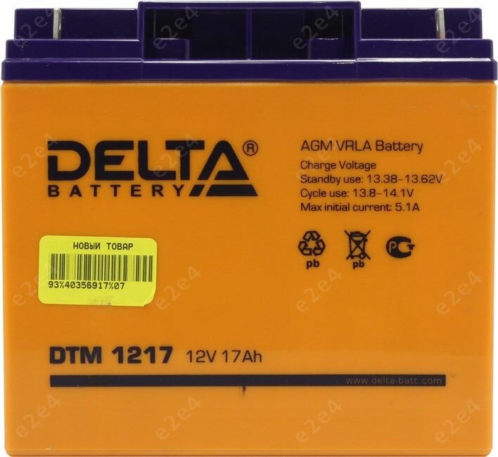 DELTA Battery DTM 1217 12В 17 А·ч - фото №8