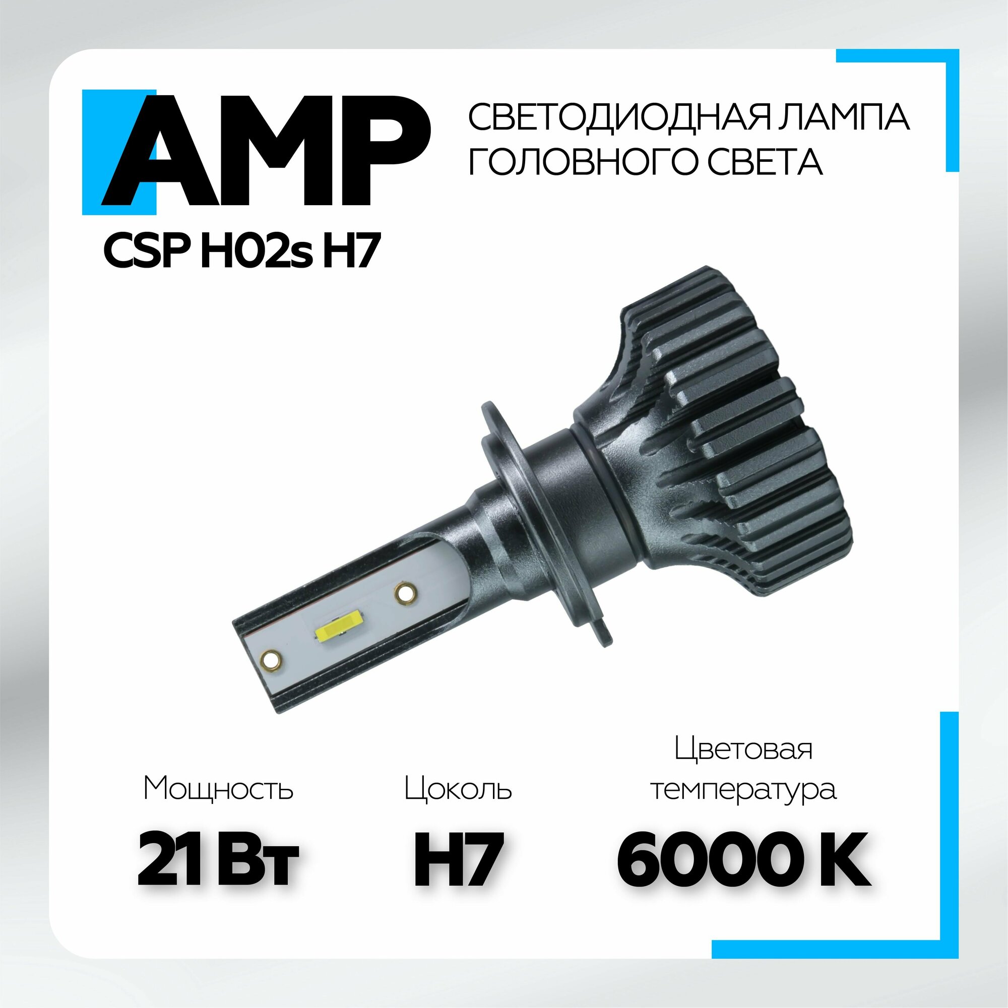 Светодиод головного света AMP CSP H02s H7 (1 шт.)