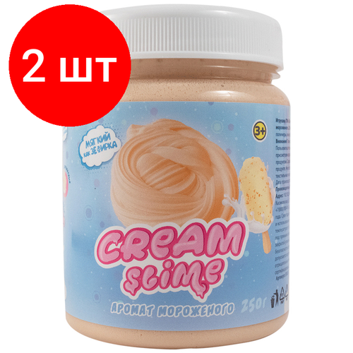 Комплект 2 шт, Слайм Cream-Slime, кремовый, с ароматом мороженого, 250мл