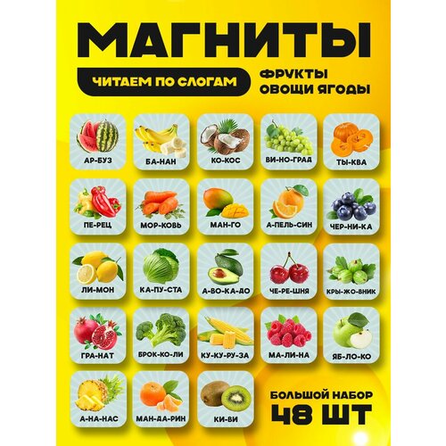 Магнитная развивающая игра для детей Фрукты и овощи