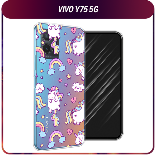 Силиконовый чехол на Vivo Y75 5G / Виво Y75 5G Sweet unicorns dreams, прозрачный силиконовый чехол на vivo y75 5g виво y75 5g modern david