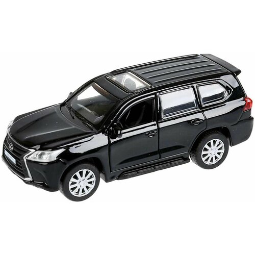 Машина металлическая Lexus LX-570 инерционная, 12 см, открываются двери и багажник, игрушечный транспорт, масштабная коллекционная модель, детская игрушка для песочницы и дома, цвет черный