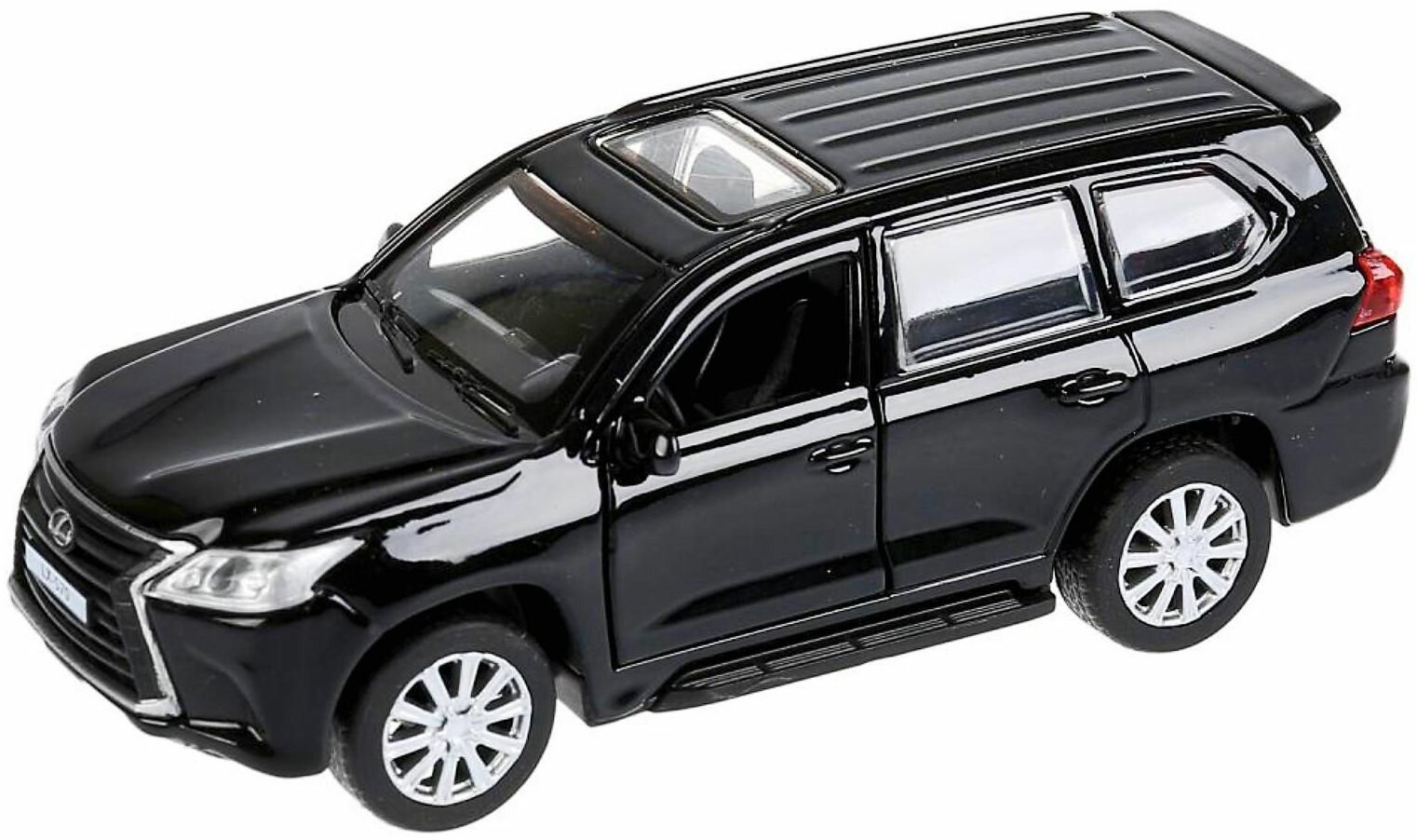 Машина металлическая "Lexus LX-570" инерционная, 12 см, открываются двери и багажник, игрушечный транспорт, масштабная коллекционная модель, детская игрушка для песочницы и дома, цвет черный