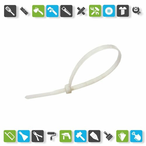 Хомут-стяжка Biber 114835 нейлоновый белый 48х350 мм уп100 шт 1014₽