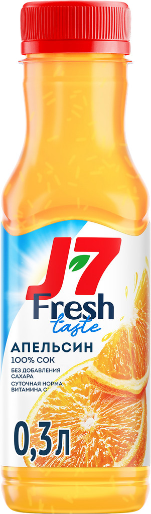 Сок охлажденный J7 Апельсиновый с мякотью, 300мл