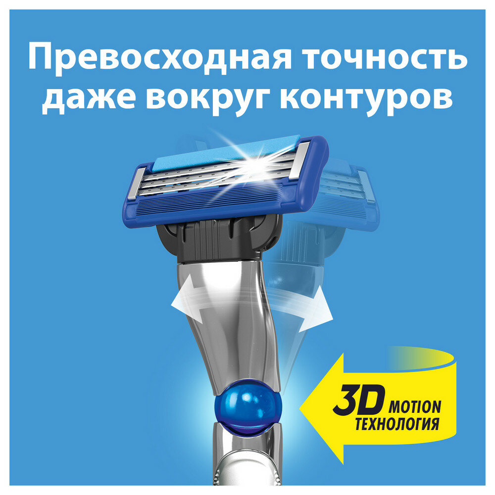Бритвенный станок Gillette MACH3 TURBO 3D с 2 сменными кассетами — фото 1