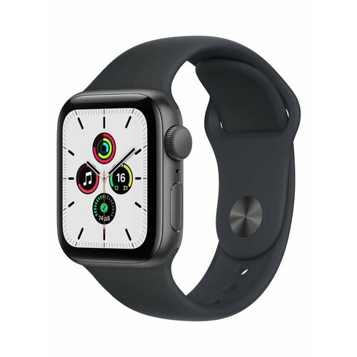 apple watch series 8 45mm product red aluminum case with product red sport band gps размер s m APPLE Watch SE GPS 40mm Midnight Aluminum Case with Midnight Sport Band - M/L MNT83