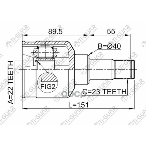 Шрус Tg-Cvj0065 2111-Fus Ti-Guar 224023 Inner Ford Focus Ii 2004-2008 Ti-Guar арт TGCVJ0065 7340₽