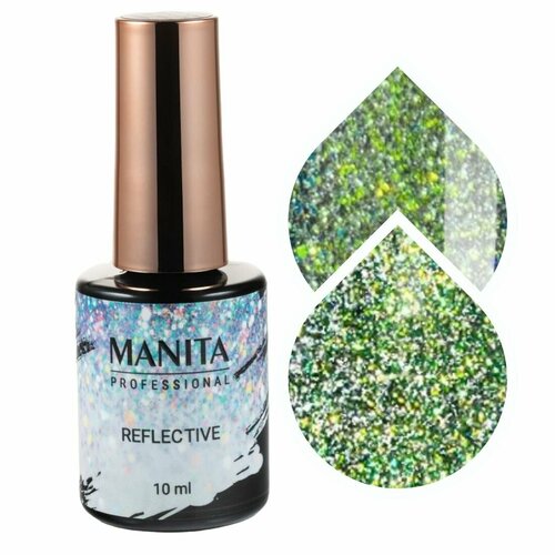 фото Manita professional гель-лак для ногтей светоотражающий с хлопьями юки / multichrome reflective №06, 10 мл