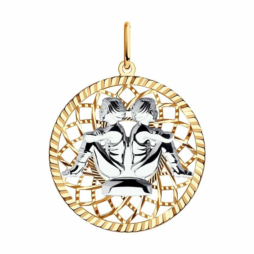 Подвеска Diamant, комбинированное золото, 585 проба