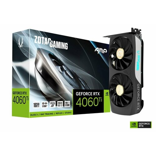 Видеокарта Zotac RTX4060Ti 16GB AMP GDDR6 128bit 3xDP HDMI 2FAN Medium Pack 73660₽