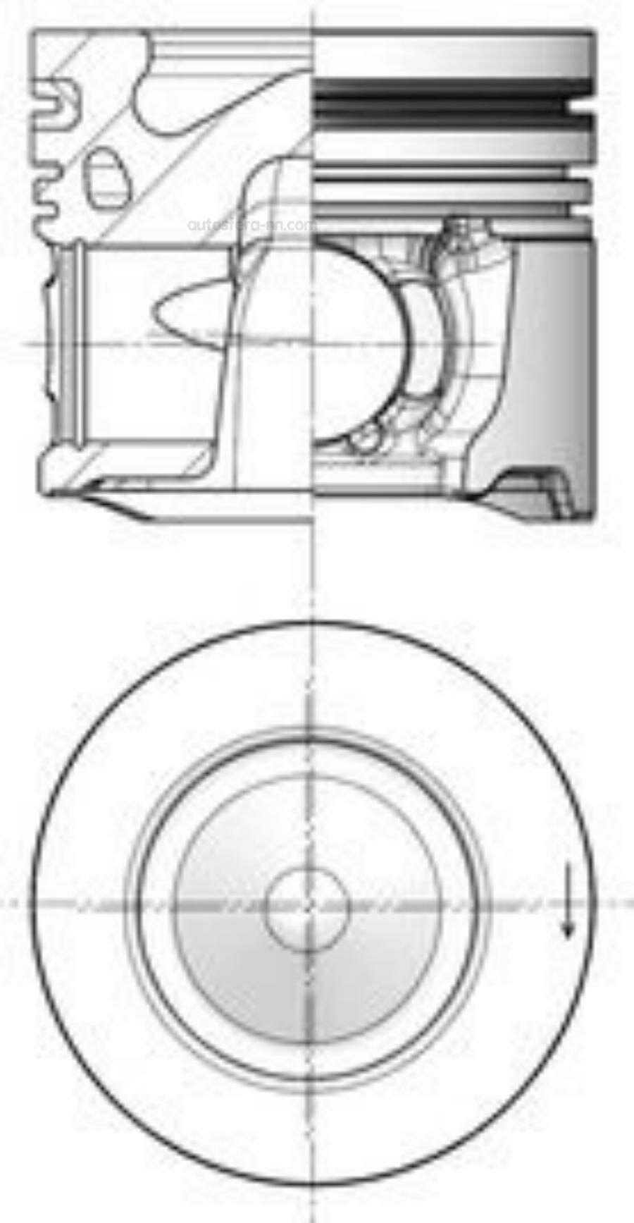 KOLBENSCHMIDT 41253610 Поршень dm.75.00x2.5x1.95x2.0 +0.60 Цена за 1 шт