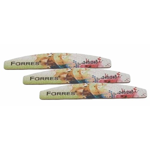 Пилка для ногтей любого типа Farres cosmetics 240240 грит 3 шт 549₽