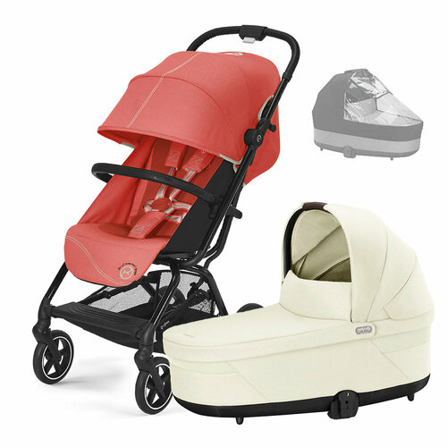 Коляска 2в1 Cybex Eezy S Plus 2, цвет Hibiscus Red / Seashell Beige RC