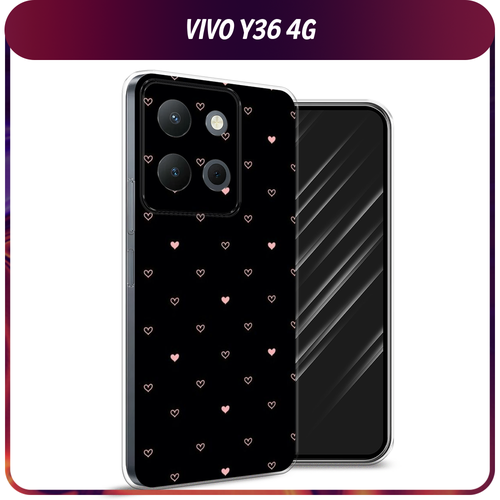 Силиконовый чехол на Vivo Y36 4G / Виво Y36 4G Чехол с сердечками силиконовый чехол на vivo y36 4g виво y36 4g beautiful day vector прозрачный