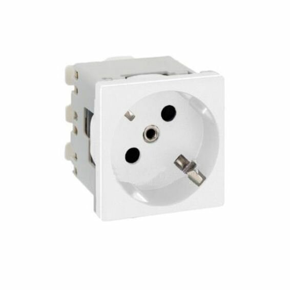 фото Розетка Simon CONNECT, скрытый монтаж, с заземлением, белый, K01-9