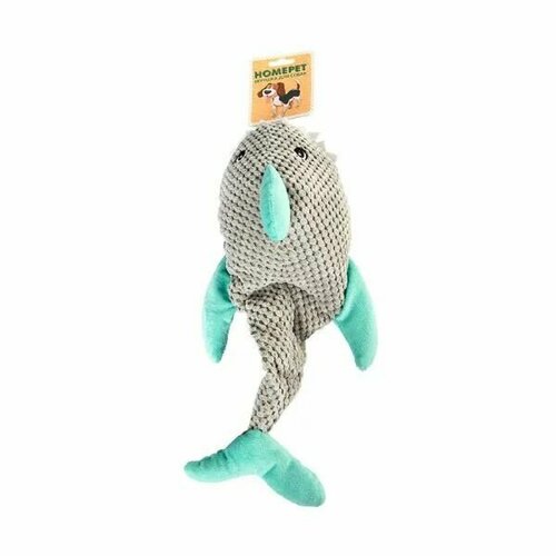 HOMEPET Игрушка для собак Seaside Акула плюшевая, с пищалкой, 40х20,5 см