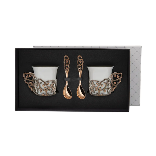 Кофейный набор Ажурный лист с чернением 16429₽