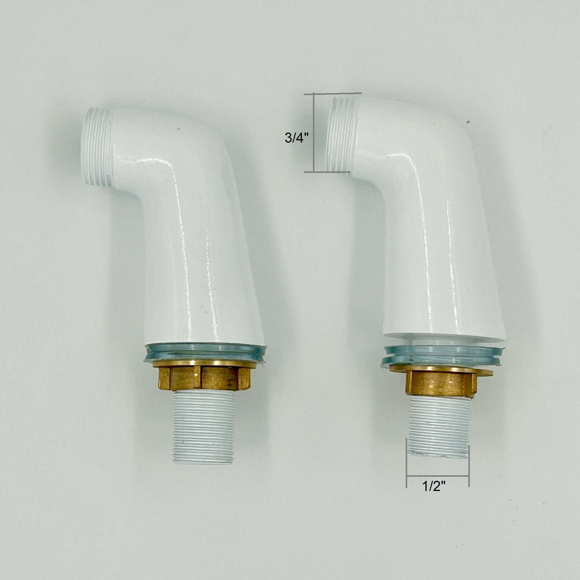 фото Комплект углов для установки смесителя на борт ванны, белый, d22