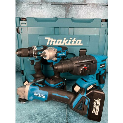 Набор электроинструментов аккумуляторных 4в1 18V болгарка гайковерт перфоратор дрель шуруповерт 25000₽