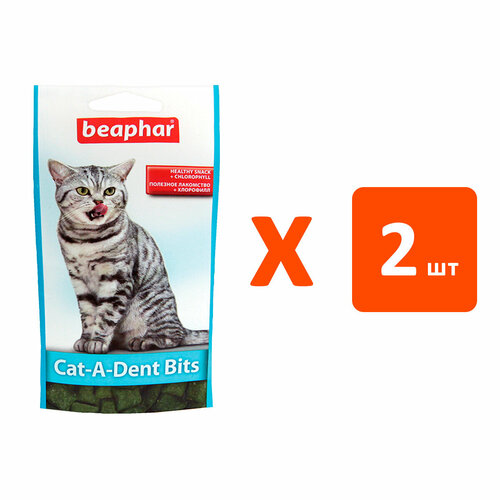 Лакомство BEAPHAR CAT-A-DENT BITS для кошек подушечки для зубов (35 гр х 2 шт) beaphar multi vitamin cat 50 ml