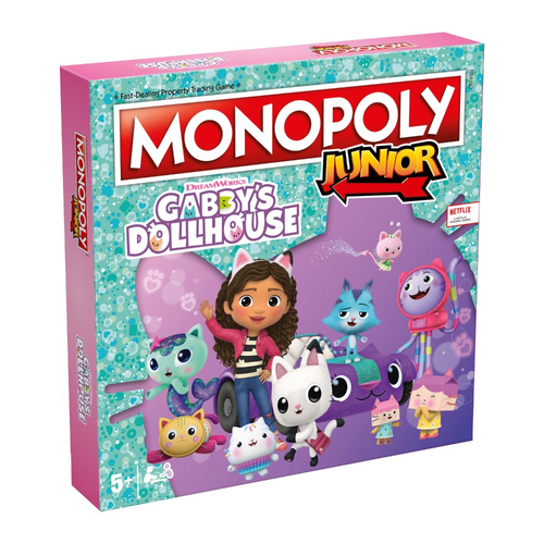 Настольная игра Monopoly Junior Gabby's Dollhouse (на англ. яз.) WM04157-EN1-6 gabbys dollhouse spin master садовый игровой набор kitty fairy трансформируемый домик на дереве с фигуркой габби и кошки