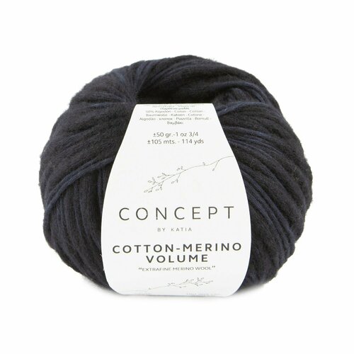 Пряжа для вязания Katia Cotton-Merino Volume (210 Black)