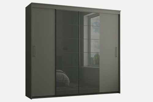 Изображение товара Шкаф-купе "Арманд 4" 200-45-240 Графит и оракал темно-серый 073М наполнение белье-платье-платье