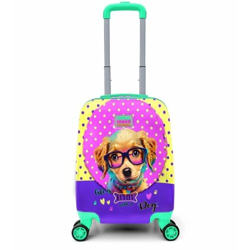 Чемодан-самокат CORAL HIGH, розовый, фиолетовый, желтый