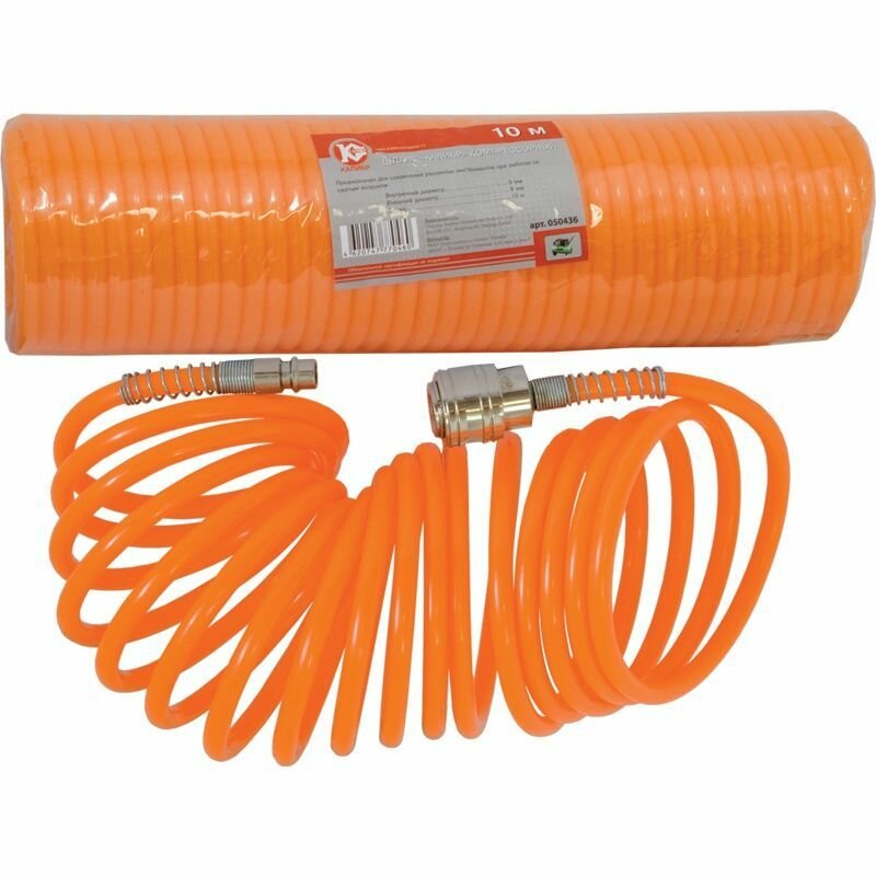 фото Шланг пневматический (10 м, спиральный, разъем EURO) Калибр