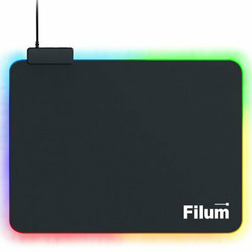 Коврик Filum Bulldozer M FL-MPL-M-GAME для игровой мыши 3502504мм ткань плюс резина черный с подсветкой кабель 18м 1541₽