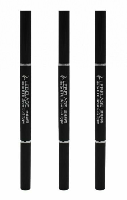 Lebelage Карандаш для бровей автоматический Auto Eye Brow Soft Type, Gray, 3 шт