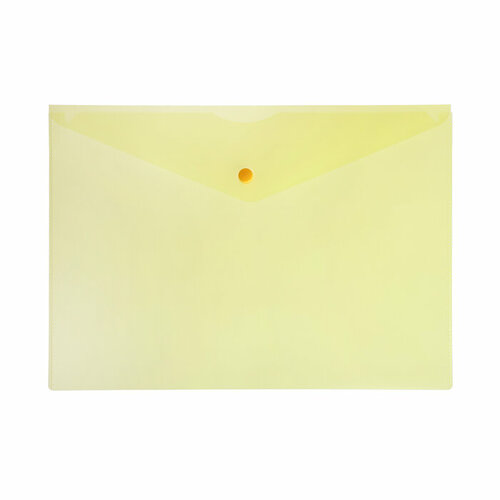 Папка-конверт на кнопке А4, 120 мкм, Calligrata, прозрачная, жёлтая(10 шт.)