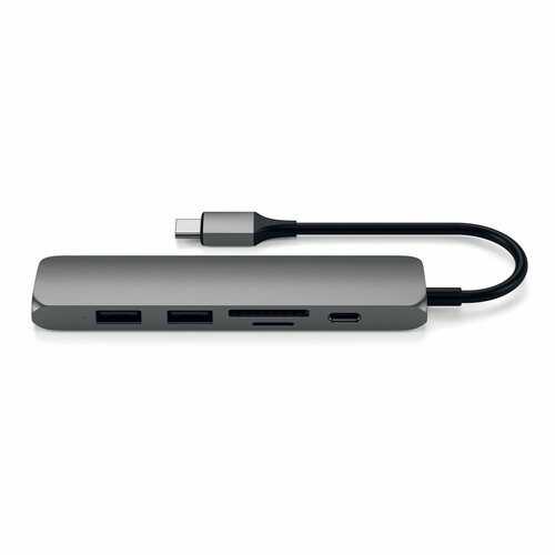 адаптер автомобильный fast wkn 202 3 4a 2 разъема usb цвет серый 1 шт Адаптер Slim Aluminum Type-C Multi-Port Adapter V2