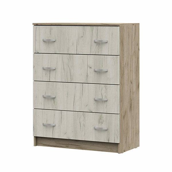 фото КМ 554 Бася ЛДСП комод 4 ящ. шимо темный/шимо светлый шт