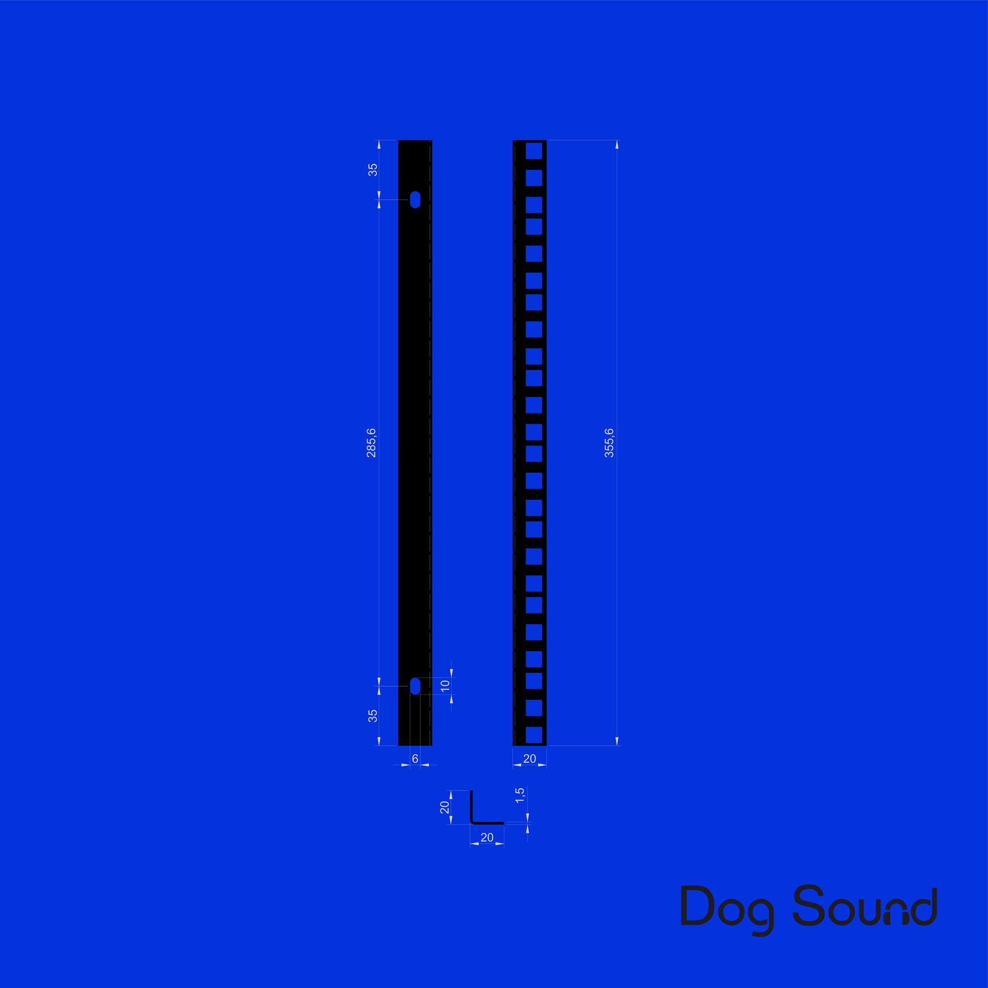 Рэковые Направляющие Rack" от Dog Sound "DS08U, 355,6 мм 8U