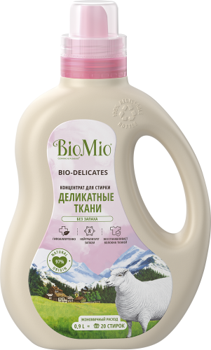 фото Гель BioMio Bio-laundry gel delicates концентрированный для стирки деликатных тканей, 900мл